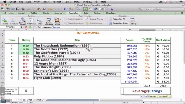 Add a Range Name to a Formula in Microsoft Excel: Excel MOOC смотреть онлайн