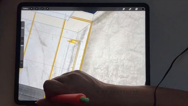 Quick Sketch - Using Procreate for Interior Design - time lapsed demonstration on drawing a bathroo смотреть онлайн