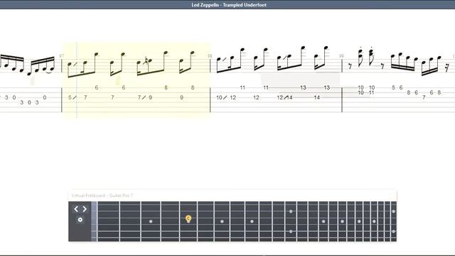 Led Zeppelin - Trampled Underfoot GUITAR TAB смотреть онлайн
