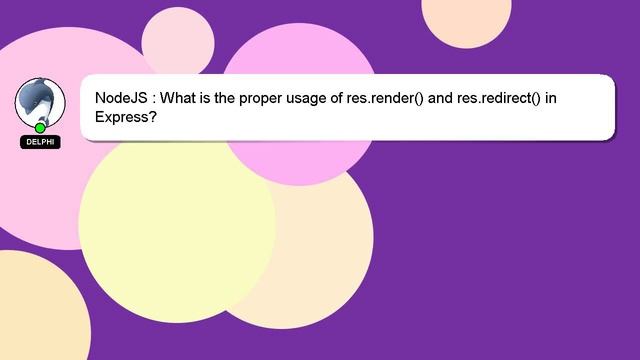 NodeJS : What is the proper usage of res.render() and res.redirect() in Express? смотреть онлайн
