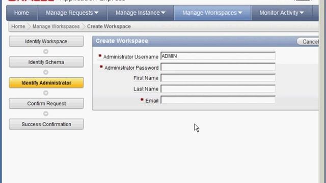 Oracle Application Express - Workspaces смотреть онлайн