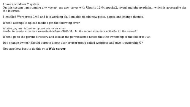 Wordpress permissions problem on apache2 server смотреть онлайн