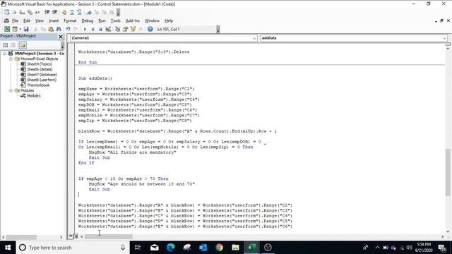 Learn EXCEL VBA - Session 3/ Conditional Statement Loops in VBA смотреть онлайн