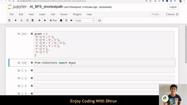 Python|Artificial Intelligence|Breadth First Search in AI|Shortest path implementation|BFS in AI смотреть онлайн