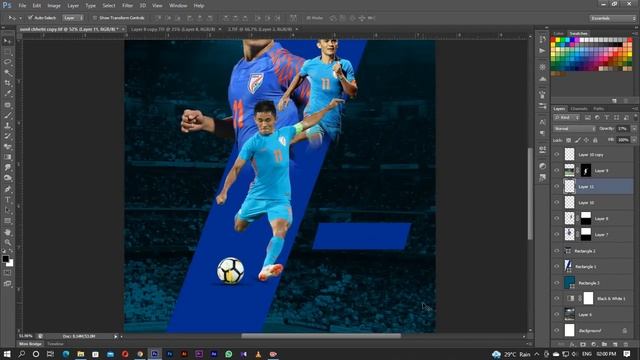Professional Football Poster Design in Adobe Photoshop CS6 | Photoshop Tutorial смотреть онлайн