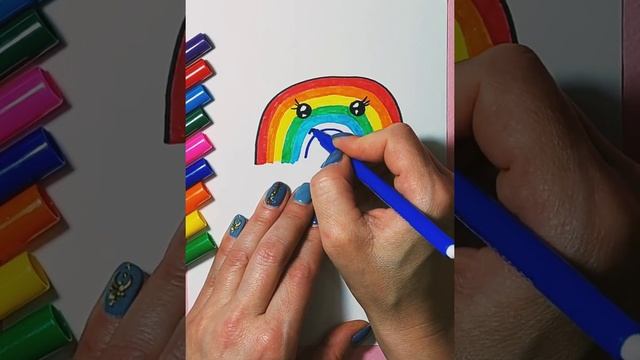 Как нарисовать радугу в стиле каваий (Kawaii).Сквиш. смотреть онлайн