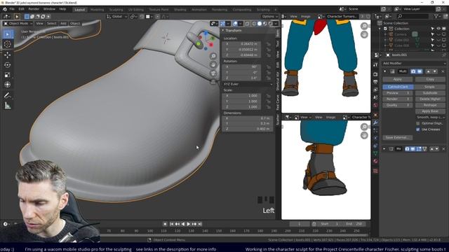 LIVE - Full character creation in Blender - sculpting the boots & creating the hands смотреть онлайн