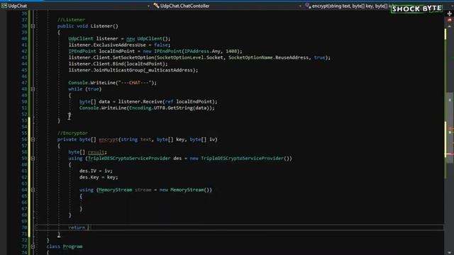 UDP Chat C# + DES Chiper смотреть онлайн