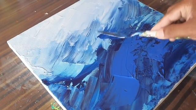 Blue / MOON / Abstract Painting Demonstration / Relaxing / Daily Art Therapy / Day #024 смотреть онлайн