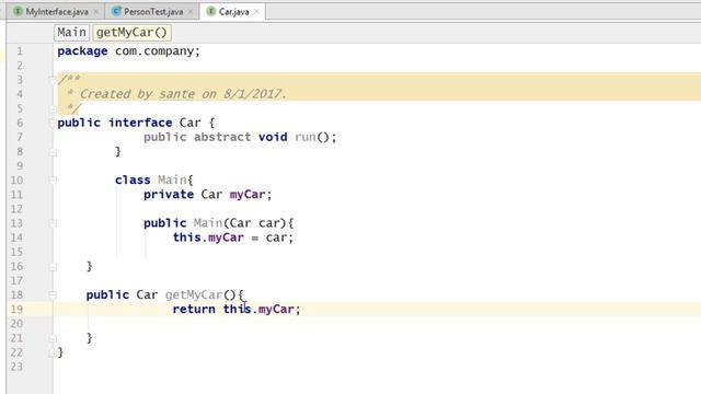 Interface as a return type, local variable, instance variable or as parameter смотреть онлайн