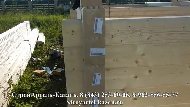 Строительство дома из клееного бруса 100мм. Укладка венцов смотреть онлайн