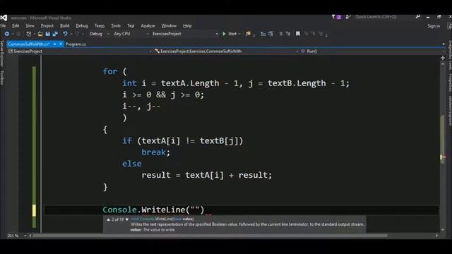 string common suffix with in c# смотреть онлайн