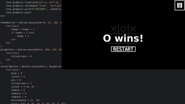 Tic Tac Toe - LÖVE Engine 0.10.2 смотреть онлайн