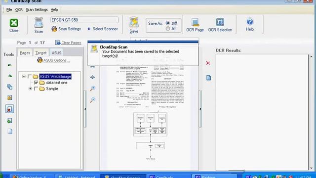 CloudZap Scan To ASUS WebStorage