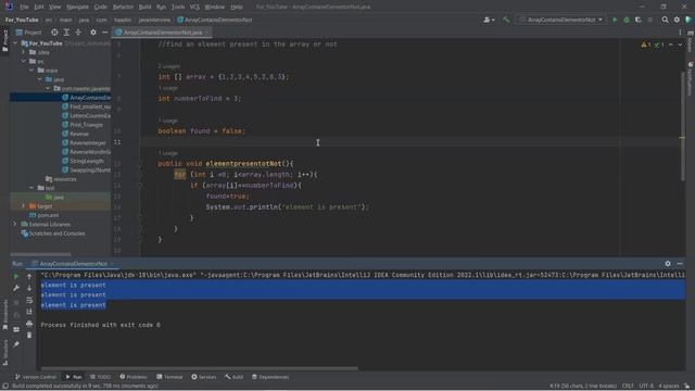Important Java Interview Programs | 09 | How to Find an Element Present in the Array or not |Sinhal смотреть онлайн