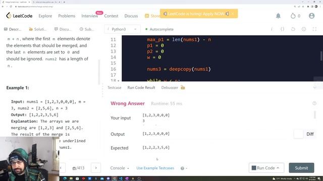 Optimal Merge Sorted Array Solution With Triple pointers | Leet Code Problem 88 смотреть онлайн