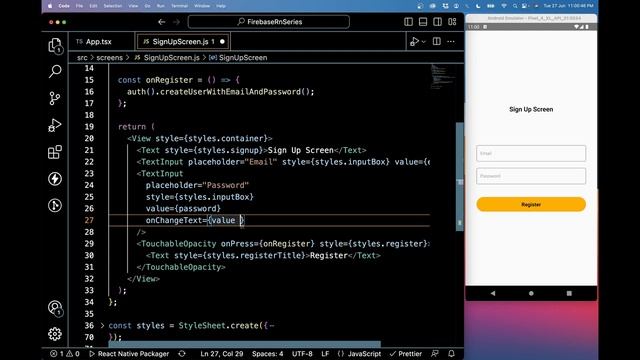 #4 User Sign-Up with Firebase Authentication | | React Native Firebase Series | Create Account смотреть онлайн