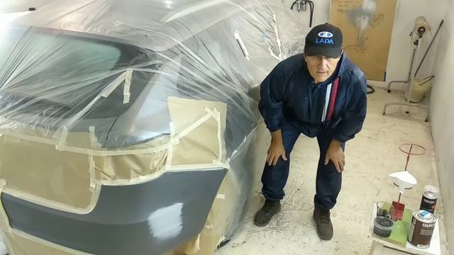 Применение аэрозольного баллончика при ремонте бампера Весты смотреть онлайн