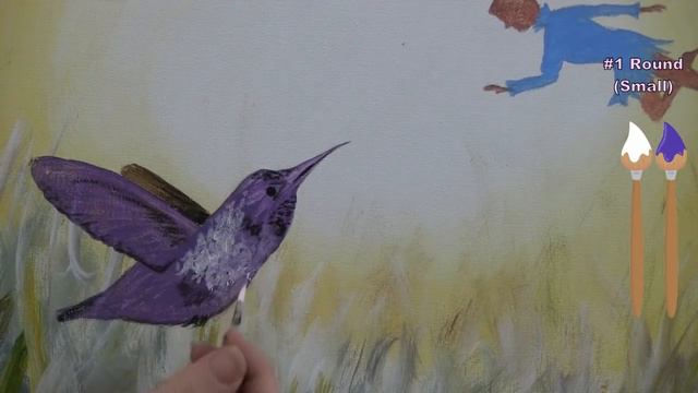 Learn How to Paint HUMMINGBIRD AND FAIRY with Acrylic - Paint & Sip at Home - Step by Step Tutorial смотреть онлайн