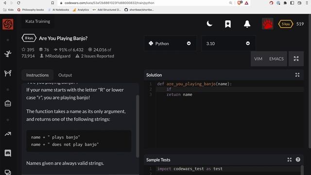 Codewars - Python - Are you playing banjo? смотреть онлайн