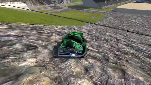 Crazy Vehicle High Speed Jumps Over Mcdonalds Menu Through Yellow Or Blue Water Wall - BeamNG drive смотреть онлайн