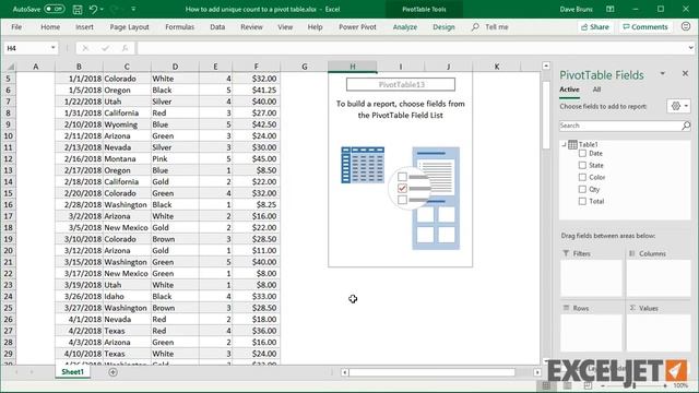 How to add unique count to a pivot table смотреть онлайн