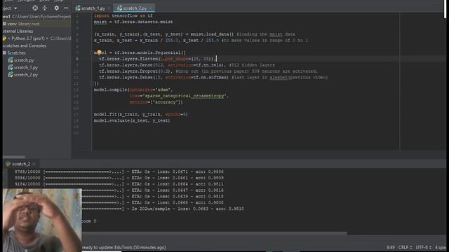 Tensorflow hello word program| what is flatten, dense, dropout| Deep learning tutorial смотреть онлайн