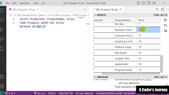 SQL Tutorial - Episode 18 - BETWEEN Operator смотреть онлайн