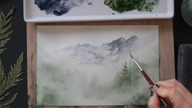 How to paint a stunning misty watercolor landscape смотреть онлайн