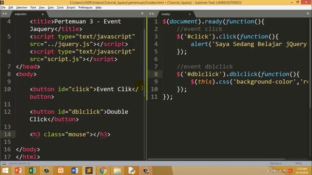 Tutorial JQUERY #03 Event pada JQUERY смотреть онлайн