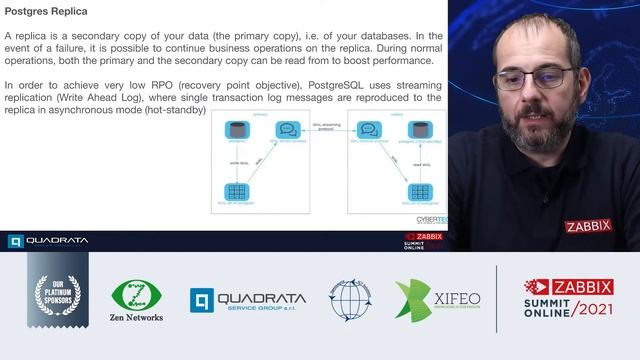 Zabbix meets Postgres Cluster by Dimitri Bellini, Quadrata / Zabbix Summit Online 2021 смотреть онлайн