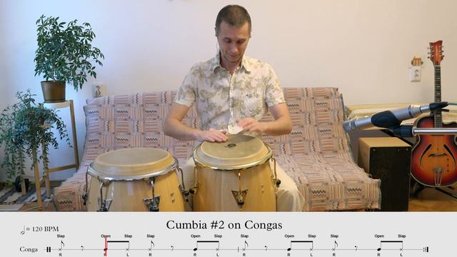 Cumbia #1-3 Rhythm Played On Congas From Simple To Complex