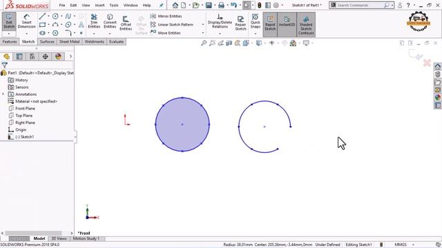 How to use sketch segment tool in SolidWorks смотреть онлайн