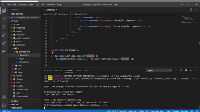 #1 Laravel React CRUD Application Bangla Video Tutorial - First Component Run React with Setup смотреть онлайн