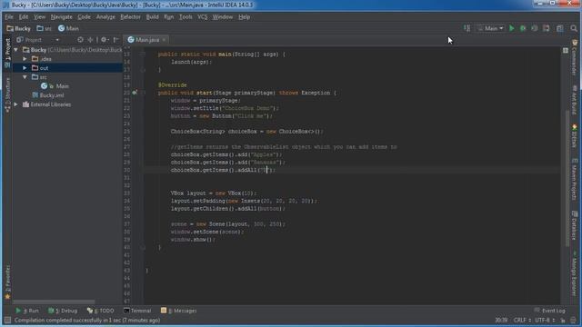 JavaFX Java GUI Tutorial - 12 - ChoiceBox (Drop Down Menu) смотреть онлайн