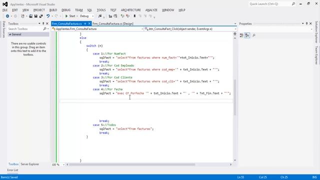 Soporte BD C# [Consulta Factura/Visual 2012 & SQL 2014) Part7 смотреть онлайн