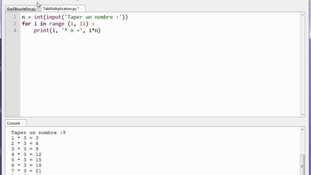 #15- Python 3 : Les Boucles - Exercice3 ( Table de multiplication ) смотреть онлайн