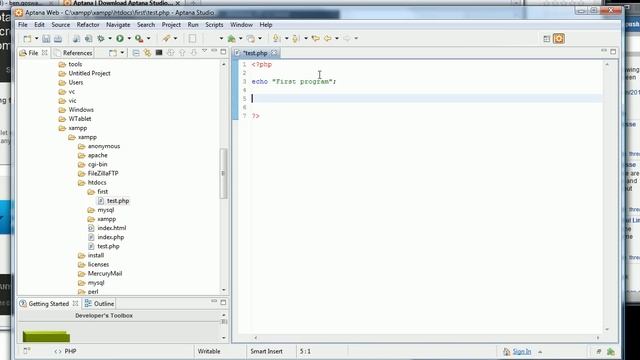 Install PHP Tutorial 4 IDE Aptana studio Part 4 смотреть онлайн