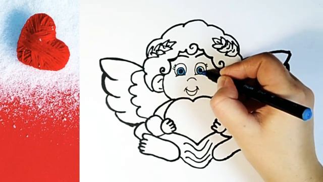 How to draw a Valentine's Cupid Как нарисовать Купидона смотреть онлайн