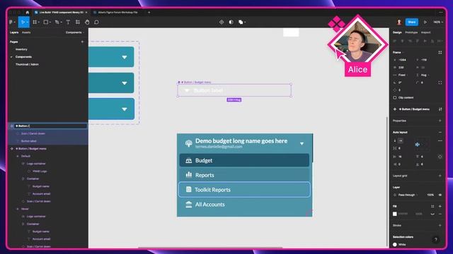 Live build: YNAB Figma Component Library | 004