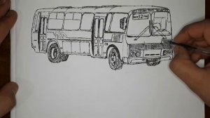 КАК НАРИСОВАТЬ АВТОБУС "ПАЗ"