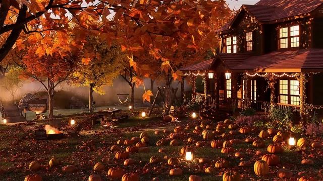 Cozy Pumpkin Patch Ambience - Autumn Farm: Nature Sounds for relaxation смотреть онлайн