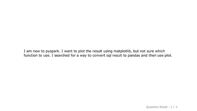 Pandas : How to use matplotlib to plot pyspark sql results смотреть онлайн