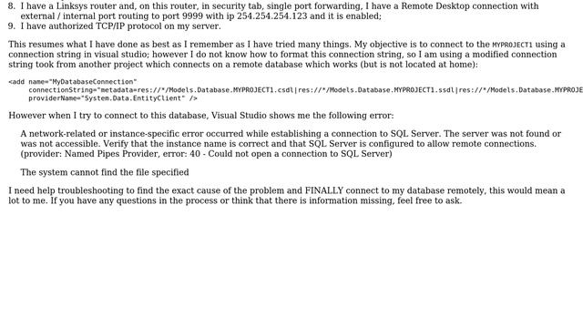 Cannot connect to remote SQL Server with SQL Server Management Studio with Visual Studi смотреть онлайн