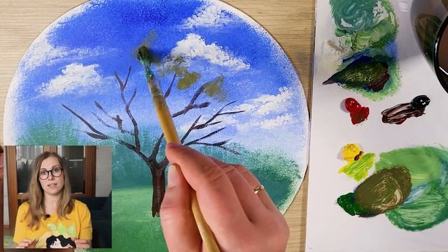 Шикарное ОСЕННЕЕ ДЕРЕВО! Рисуем ВАТНЫМИ ПАЛОЧКАМИ / акрилом / гуашью #55 смотреть онлайн