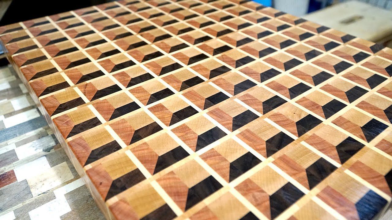 Making 3D end grain cutting board #15 смотреть онлайн