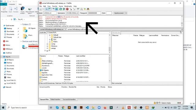 Filezilla timeout after 20 seconds of inactivity | FTP Error | FileZilla Connection Error смотреть онлайн