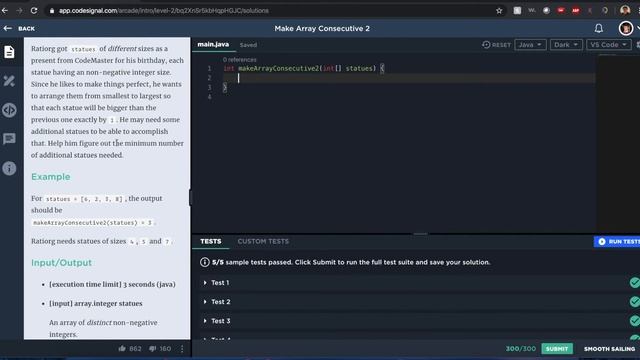 "Make Array Consecutive 2" - Codesignal #6 - JAVA Solution смотреть онлайн