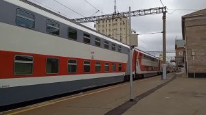 «Первый двухэтажный поезд из Питера в Анапу» ЭП1М-387 с двухэтажным поездом№278 СПБ - АНАПА