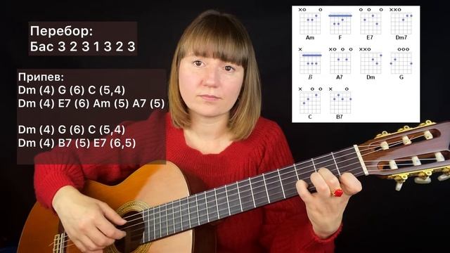 «Зимняя вишня» Анжелика Варум - разбор на гитаре смотреть онлайн